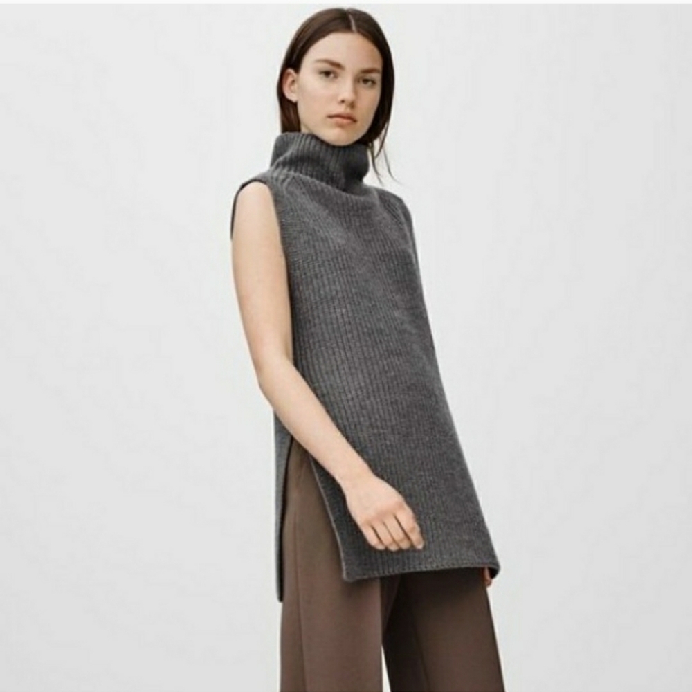 Burgundy Aritzia Wilfred sleeveless turtleneck swe